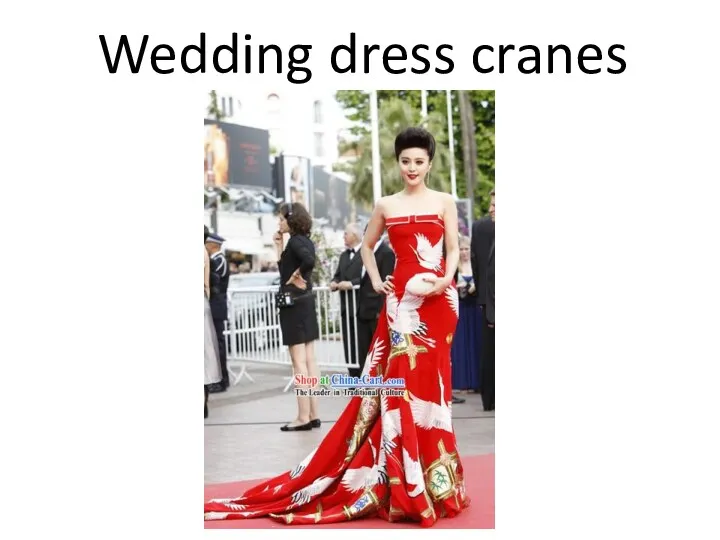 Wedding dress cranes