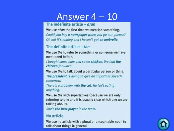Answer 4 – 10