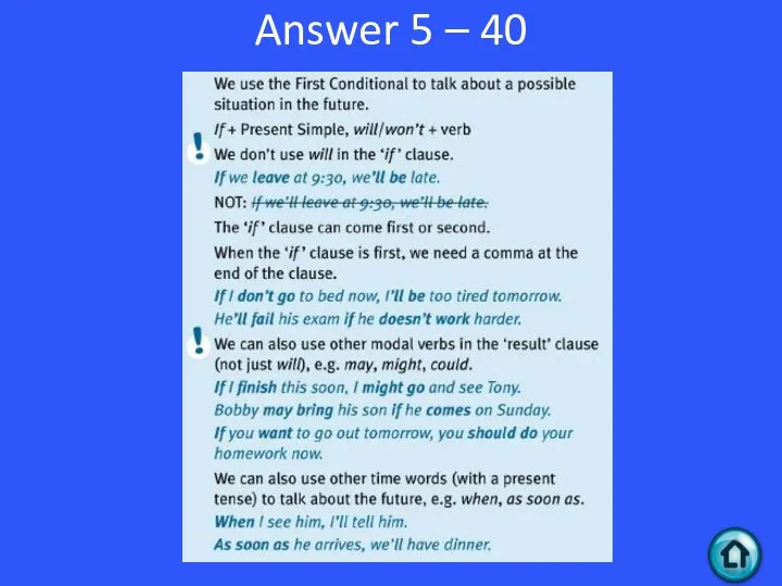 Answer 5 – 40