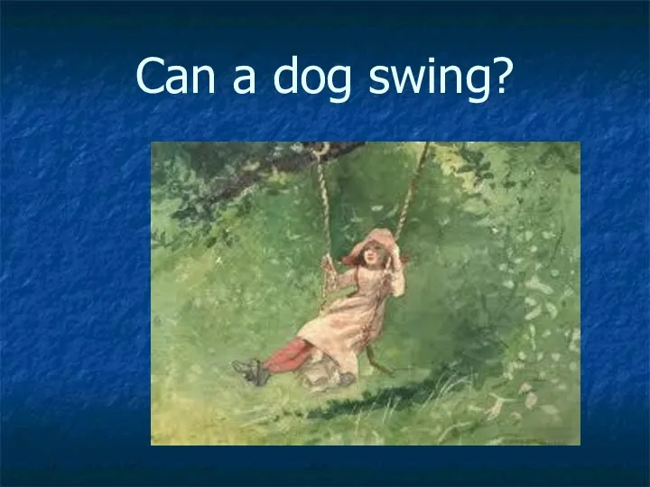 Can a dog swing?