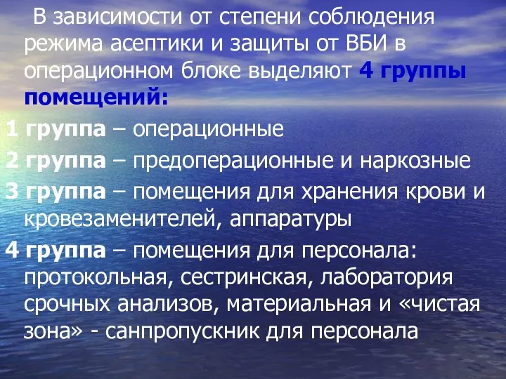 В зависимости от степени соблюдения режима асептики и защиты от