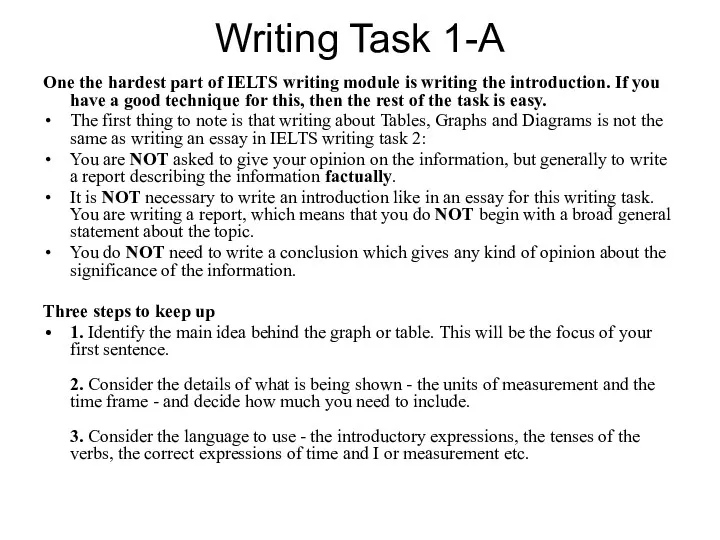 Writing Task 1-A One the hardest part of IELTS writing