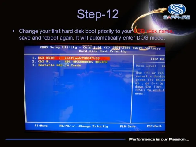 Step-12 Change your first hard disk boot priority to your