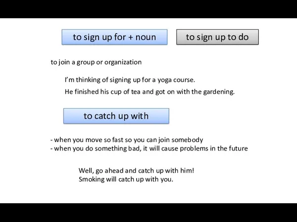 to sign up for + noun I’m thinking of signing
