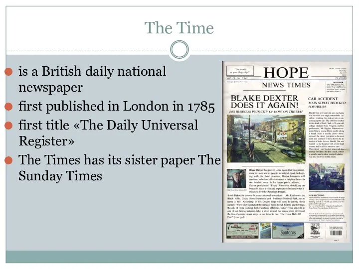 The Time is a British daily national newspaper first published