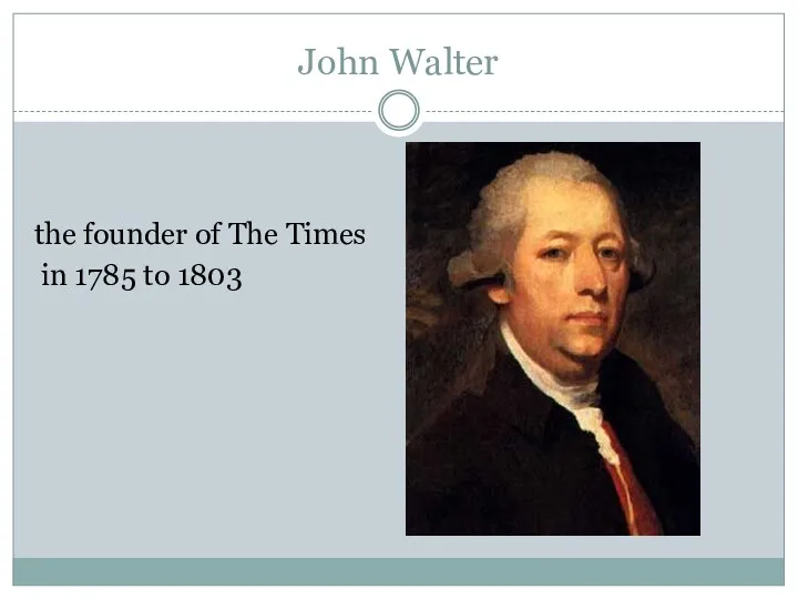 John Walter the founder of The Times in 1785 to 1803