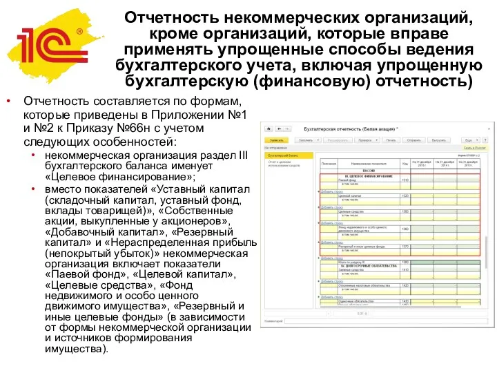 Отчетность некоммерческих организаций, кроме организаций, которые вправе применять упрощенные способы