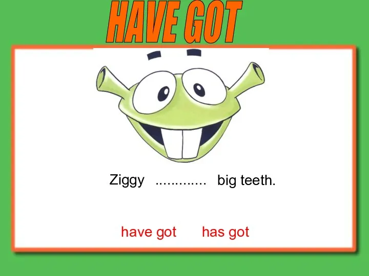 have got has got Ziggy big teeth. HAVE GOT .............