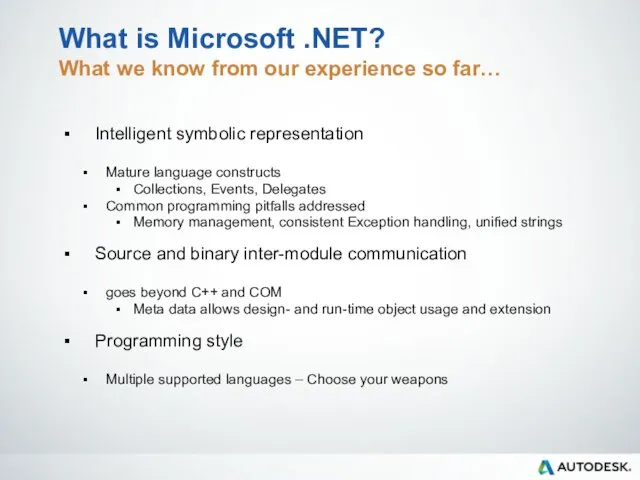 What is Microsoft .NET? What we know from our experience