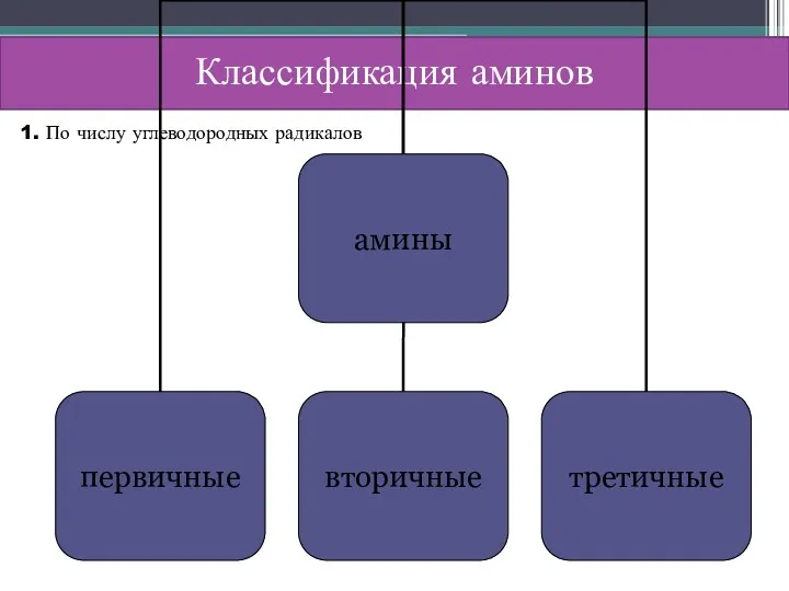 Классификация аминов 1. По числу углеводородных радикалов