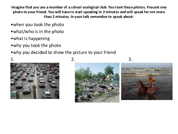 Imagine that you are a member of a school ecological