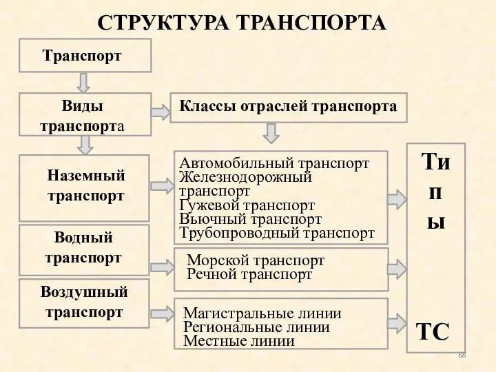 Транспорт Виды транспорта Наземный транспорт Водный транспорт Воздушный транспорт Классы