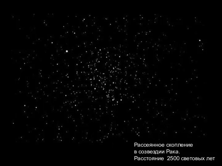 Рассеянное скопление в созвездии Рака. Расстояние 2500 световых лет