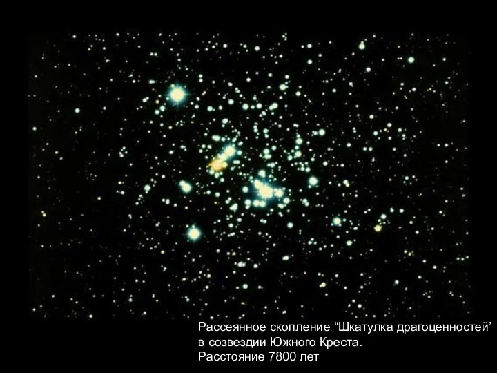 Рассеянное скопление “Шкатулка драгоценностей’ в созвездии Южного Креста. Расстояние 7800 лет