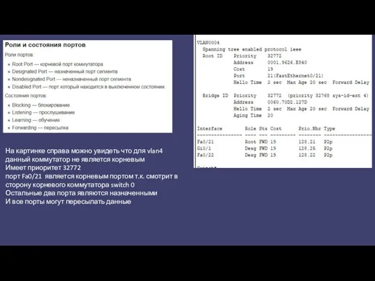 На картинке справа можно увидеть что для vlan4 данный коммутатор