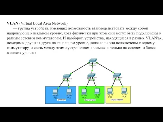 VLAN (Virtual Local Area Network) — группа устройств, имеющих возможность