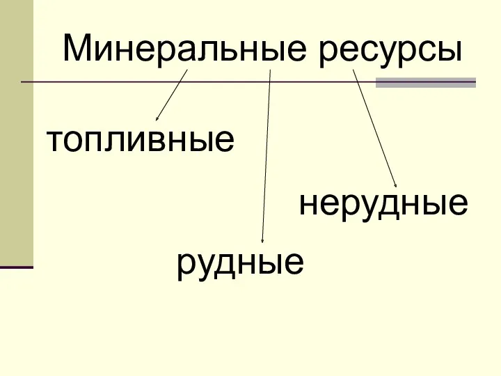 Минеральные ресурсы топливные рудные нерудные