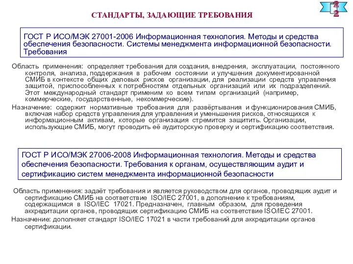 ГОСТ Р ИСО/МЭК 27001-2006 Информационная технология. Методы и средства обеспечения