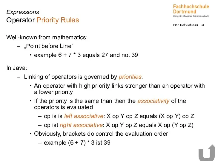 Well-known from mathematics: „Point before Line“ example 6 + 7