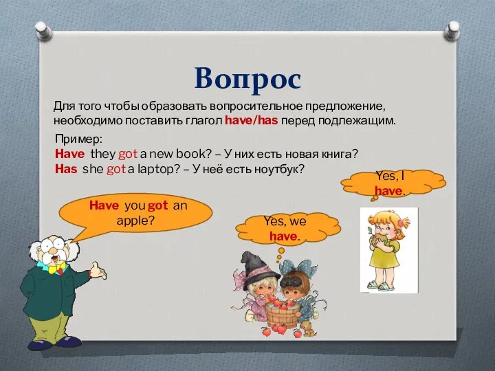 Вопрос Для того чтобы образовать вопросительное предложение, необходимо поставить глагол