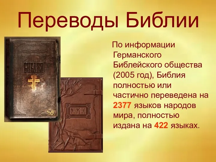 Переводы Библии По информации Германского Библейского общества (2005 год), Библия