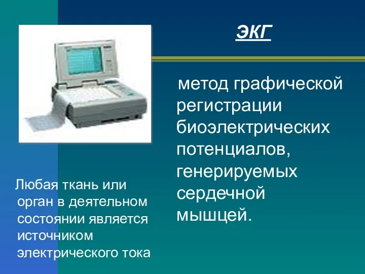 Любая ткань или орган в деятельном состоянии является источником электрического