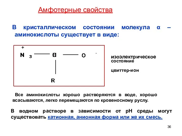 В кристаллическом состоянии молекула α – аминокислоты существует в виде: