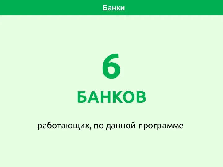 Банки 6 БАНКОВ работающих, по данной программе