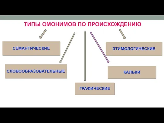 ТИПЫ ОМОНИМОВ ПО ПРОИСХОЖДЕНИЮ