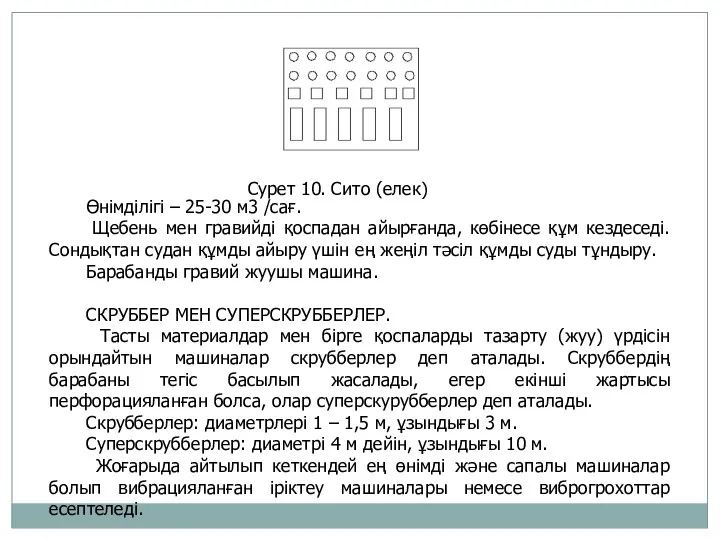 Сурет 10. Сито (елек) Өнімділігі – 25-30 м3 /сағ. Щебень