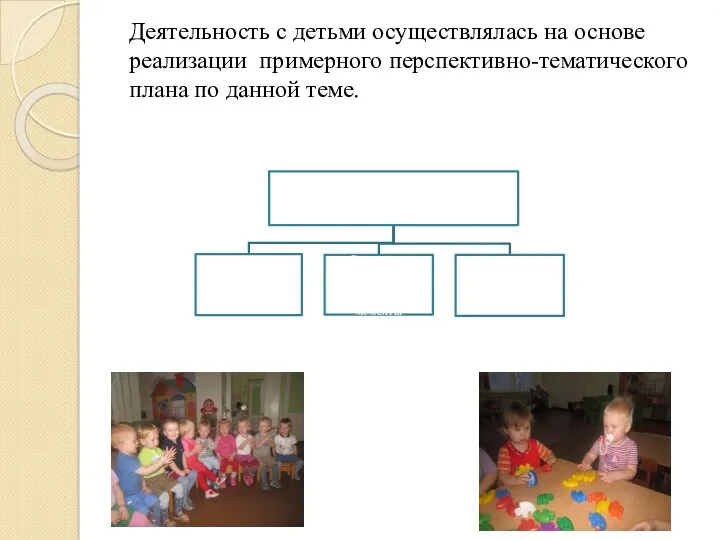 Деятельность с детьми осуществлялась на основе реализации примерного перспективно-тематического плана по данной теме.