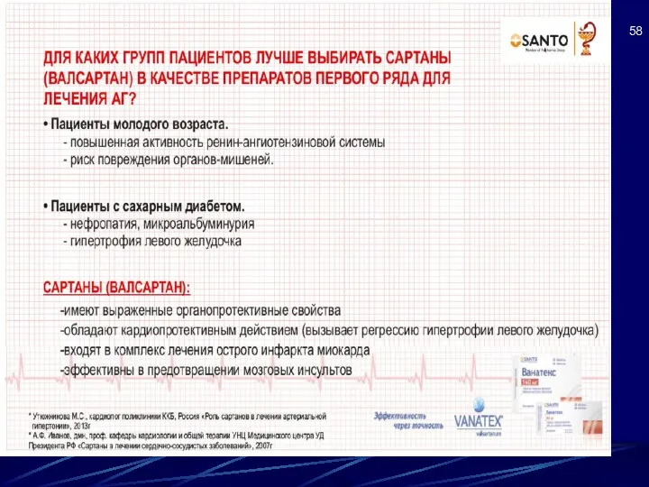 ВИЖУАЛЕЙД 3 слайд Валсартан – для пациентов молодого и среднего возраста!