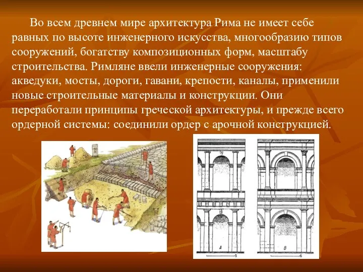 Во всем древнем мире архитектура Рима не имеет себе равных