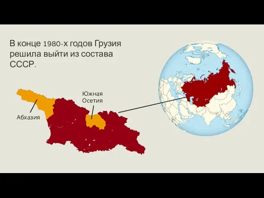 В конце 1980-х годов Грузия решила выйти из состава СССР. Абхазия Южная Осетия