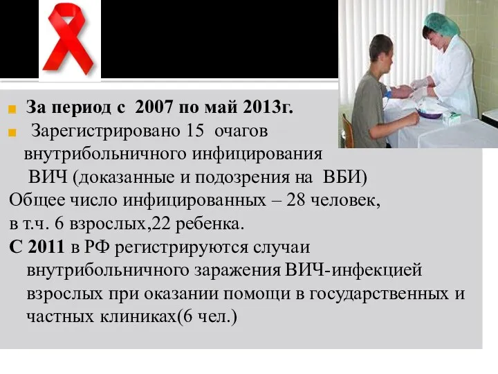 За период с 2007 по май 2013г. Зарегистрировано 15 очагов