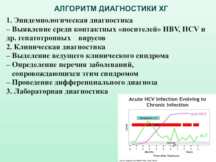 АЛГОРИТМ ДИАГНОСТИКИ ХГ 1. Эпидемиологическая диагностика – Выявление среди контактных