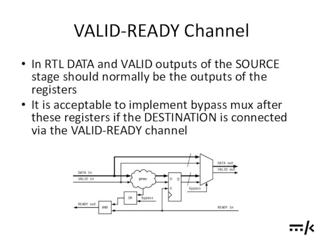 VALID-READY Channel In RTL DATA and VALID outputs of the