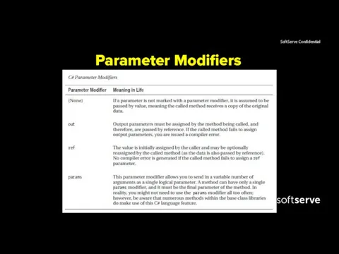 Parameter Modifiers