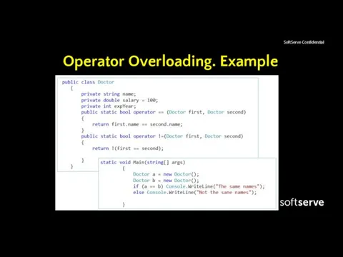 Operator Overloading. Example