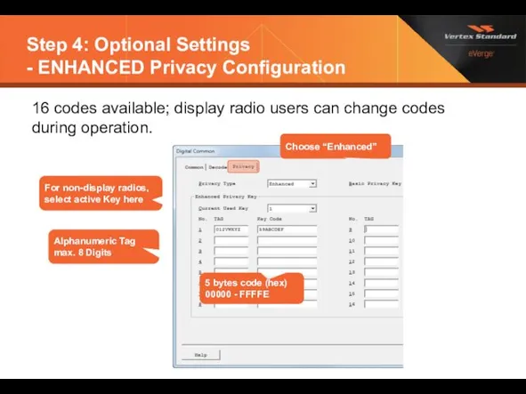 Step 4: Optional Settings - ENHANCED Privacy Configuration 16 codes