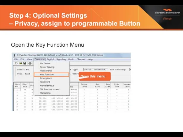 Step 4: Optional Settings – Privacy, assign to programmable Button