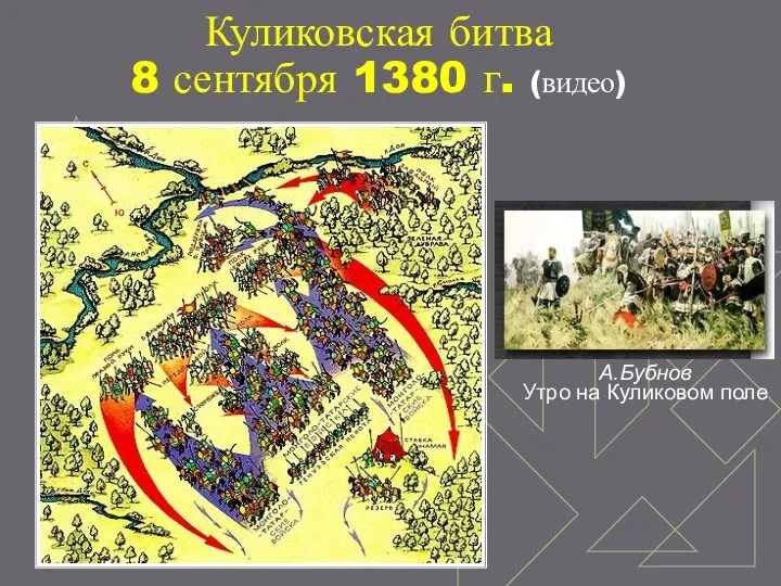 Куликовская битва 8 сентября 1380 г. (видео) А.Бубнов Утро на Куликовом поле