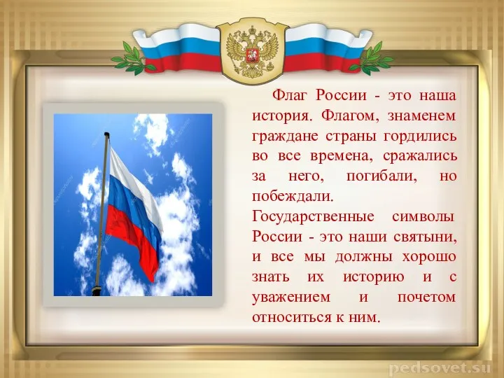 Флаг России - это наша история. Флагом, знаменем граждане страны