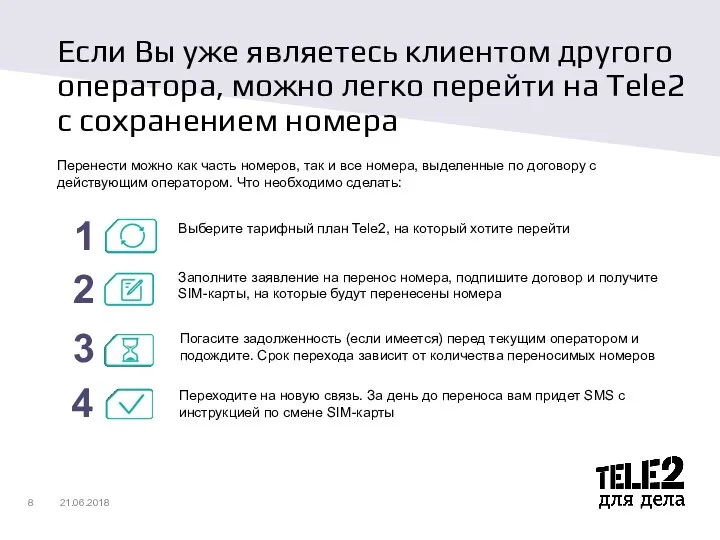 Если Вы уже являетесь клиентом другого оператора, можно легко перейти