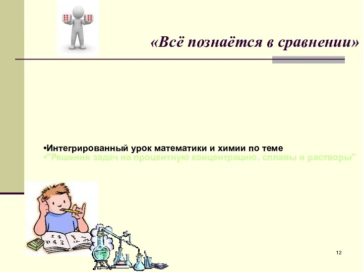 «Всё познаётся в сравнении» Интегрированный урок математики и химии по