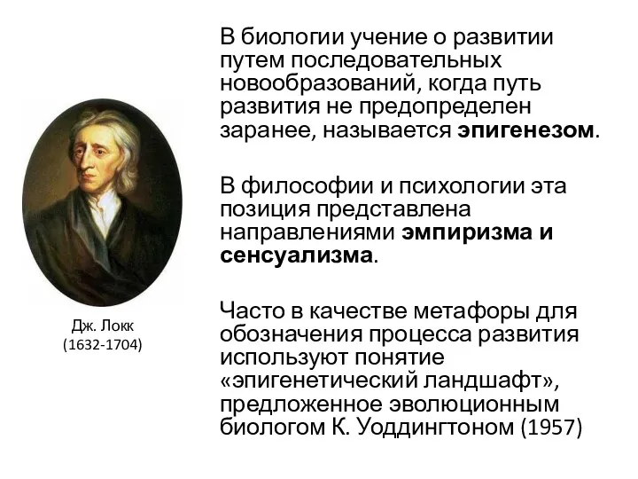 В биологии учение о развитии путем последовательных новообразований, когда путь