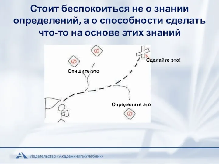 Стоит беспокоиться не о знании определений, а о способности сделать