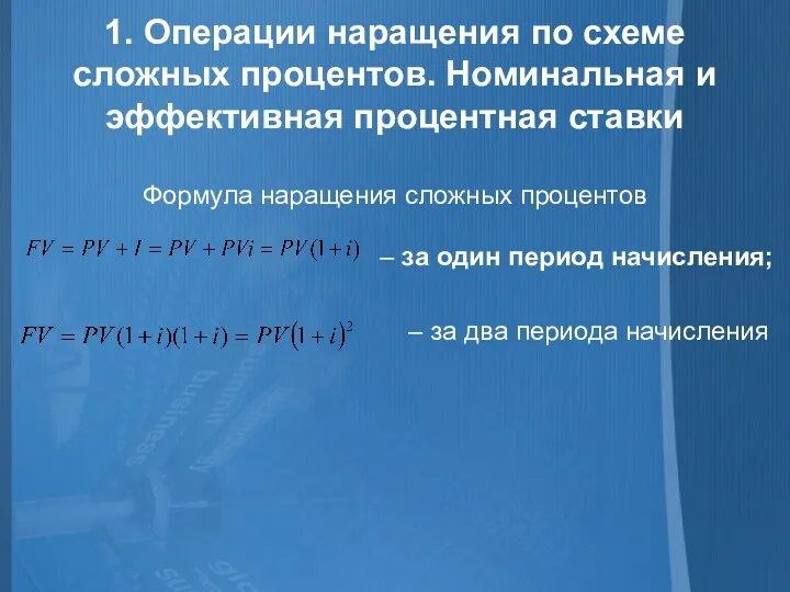 1. Операции наращения по схеме сложных процентов. Номинальная и эффективная