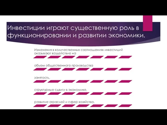 Инвестиции играют существенную роль в функционировании и развитии экономики.