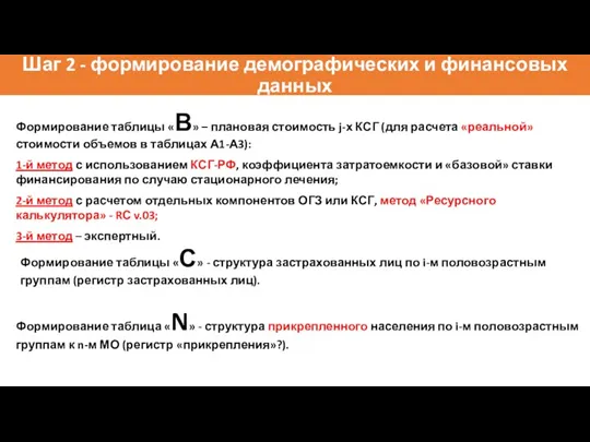 Шаг 2 - формирование демографических и финансовых данных Формирование таблицы